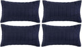 Fancy Homi 4 Packs Navy Blue Decorative Throw Pillow Covers 12x20 Inch by Fancy+Homi