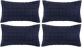Fancy Homi 4 Packs Navy Blue Decorative Throw Pillow Covers 16x24 Inch by Fancy+Homi