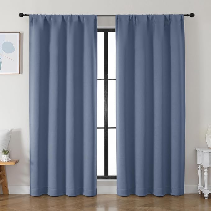 Simplebrand Ava Denim Blackout Curtains by Simplebrand