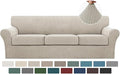 Turquoize 4 Piece Sofa Covers for 3 Cushion Couch Sofa Slipcover Soft Couch by Turquoize