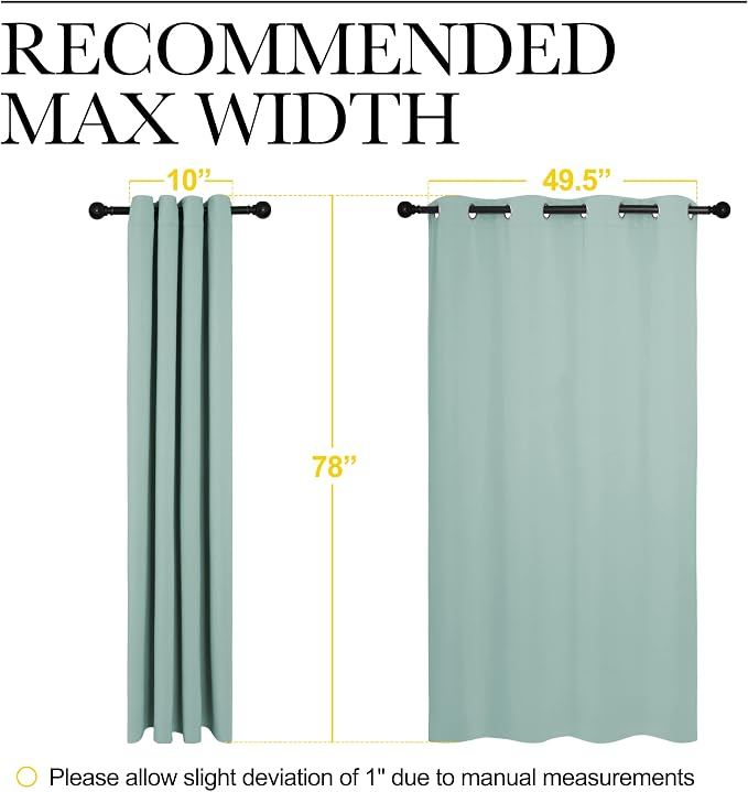 NICETOWN Aqua Blue Blackout Curtains 78" Long - Image 7