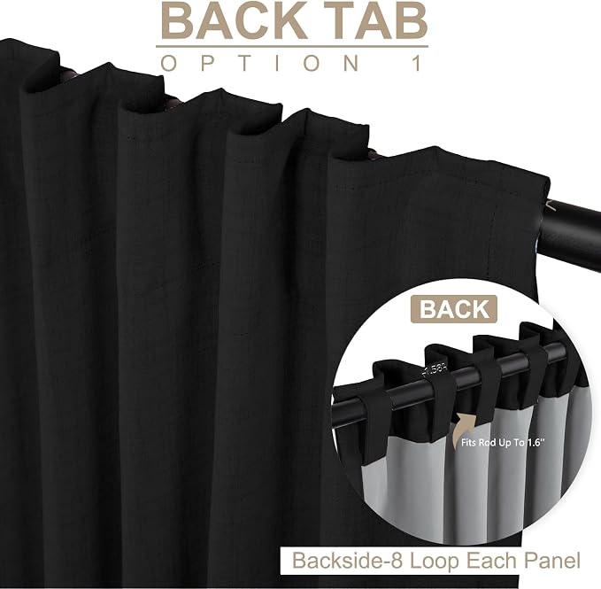 100% Blackout Shield Linen Blackout Curtains - Image 3