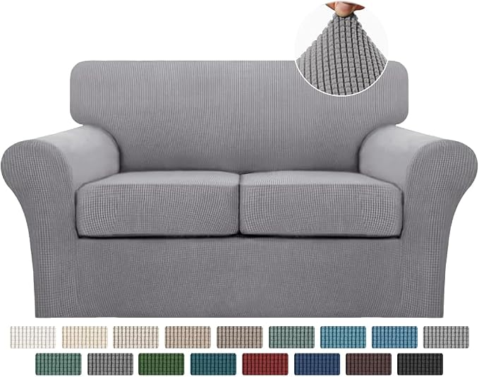 Turquoize 3 Piece Sofa Covers for 2 Cushion Couch Sofa Slipcover Soft Couch by Turquoize