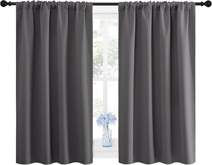NICETOWN Grey Window Curtains for Bedroom - Image 2