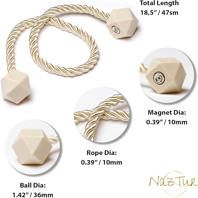 NazTur Magnetic Curtain Tiebacks- Upgrade 2022 - Image 3