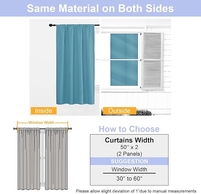 Simplebrand Ava Turquoise Blackout Curtains - Image 7