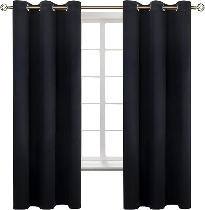 BGment Black Blackout Curtains for Bedroom 63 Inches Long, Each Panel 42 Inch by BGment