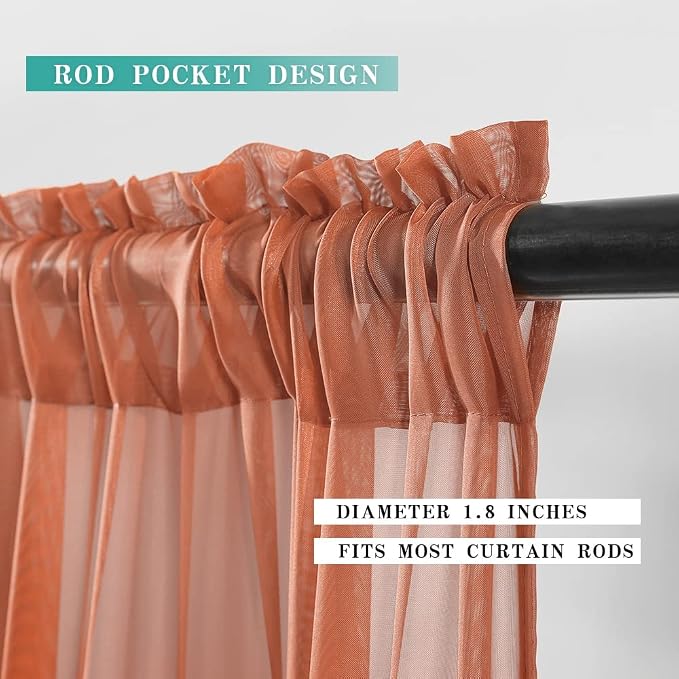 MIULEE Short Sheer Curtains 36 Inch Length - Image 2