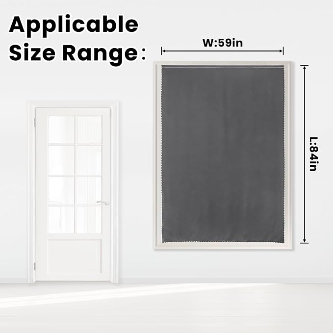 Magic Tape Stick On Curtains Window Shades Pull Down Blackout Window Cover - Image 7