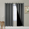 Yakamok 63 Inches Long Dark Gray 100% Blackout Curtains, Noise Reducing Window by Yakamok