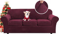 H.VERSAILTEX Modern Velvet Plush 4 Piece High Stretch Sofa Slipcover Sofa Cover by HVERSAILTEX