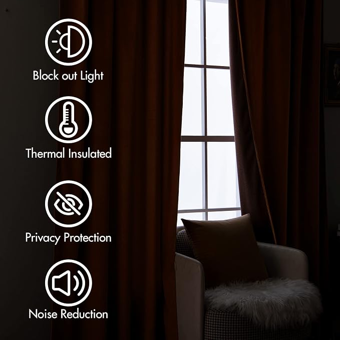 MIULEE Velvet Curtains 108 inches Long 2 Panels - Image 5