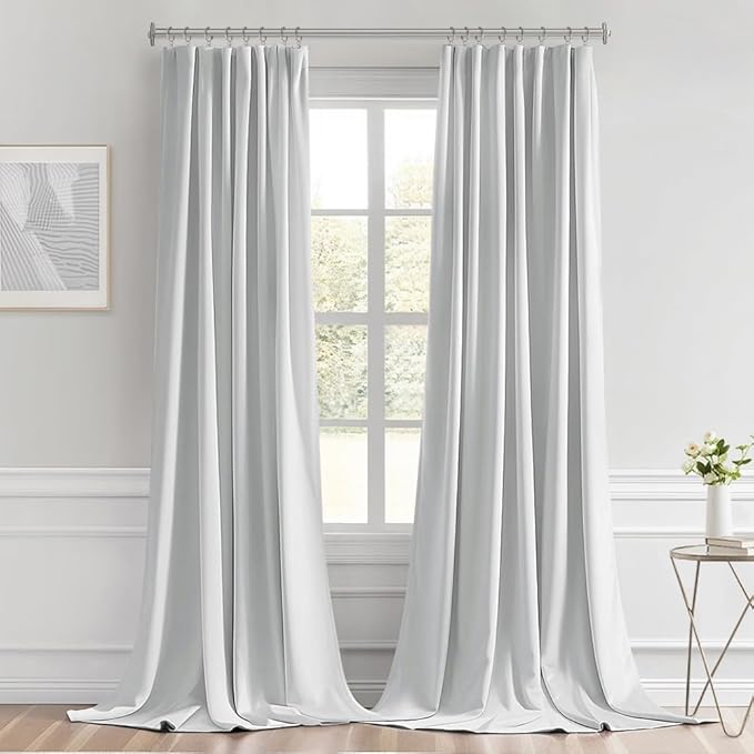 MIULEE Back Tab Light Blocking Curtains 120 Inch Long 2 Panels Set - Image 9