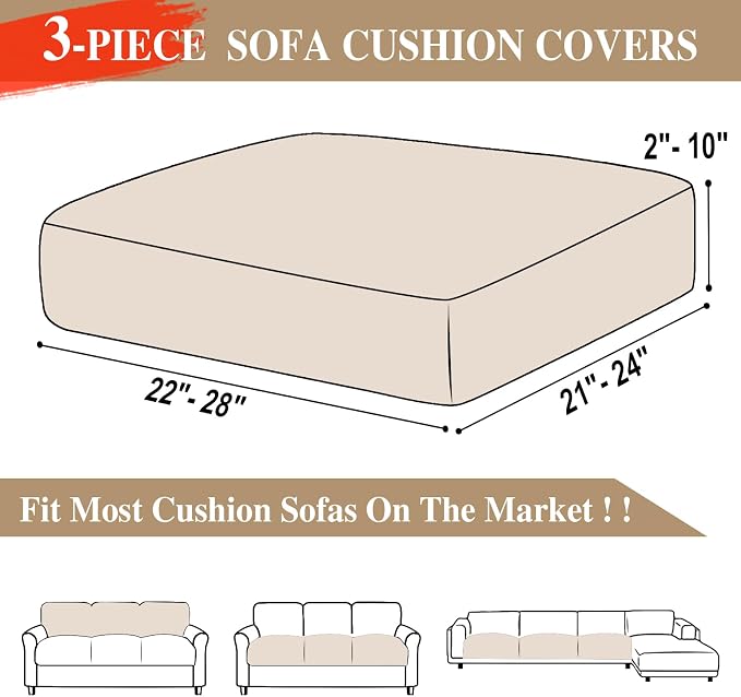 Couch Cushion Covers Seat Cushion Cover Stretch Couch Cover Separate Sectional - Image 6