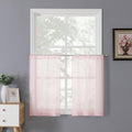 Tollpiz Sheer Tier Curtain Linen Textured Half Kitchen Curtains Sheer Light by Tollpiz