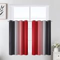 Estelar Textiler Red and Black Ombre Short Blackout Curtains 36 Inch Long by ESTELARTEXTILER