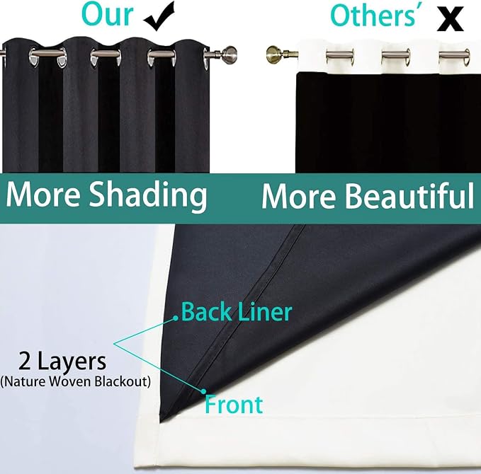 Yakamok 100% Cream Blackout Curtains - Image 5