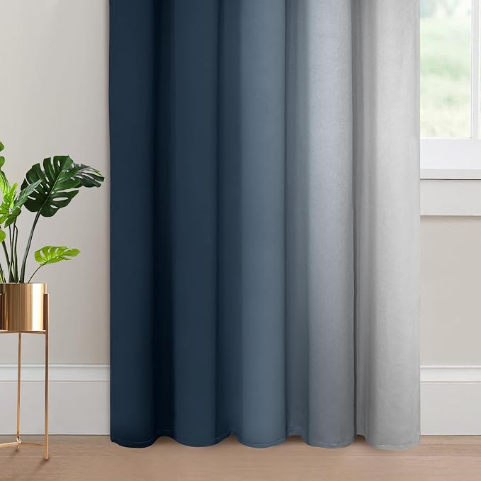 Yakamok Room Darkening Ombre Curtains 84 Inch Length, Light Blocking Grommet - Image 4