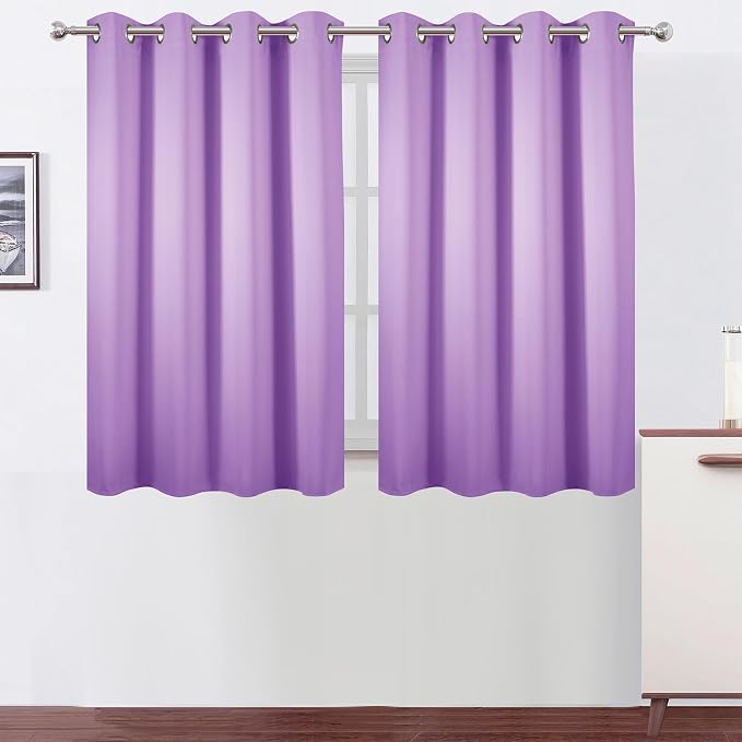 LEMOMO Blackout Curtains 52 x 45 inch Lavender Curtains Set of 2 Panels/Thermal by Lemomo