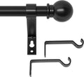 Black Curtain Rods for Windows 30 to 62 inch, Splicing Adjustable 5/8 Diameter by GSBLUNIE