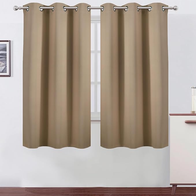 LEMOMO Blackout Curtains 42 x 63 inch/Natural Curtains Set of 2 Panels/Thermal by Lemomo