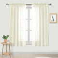 DWCN Ivory Sheer Curtains Semi Transparent Voile Rod Pocket Curtains by DWCN