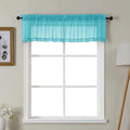 Gwine Turquoise Valances for Windows, Small Light Filtering Rod Pocket Cafe by Gwine