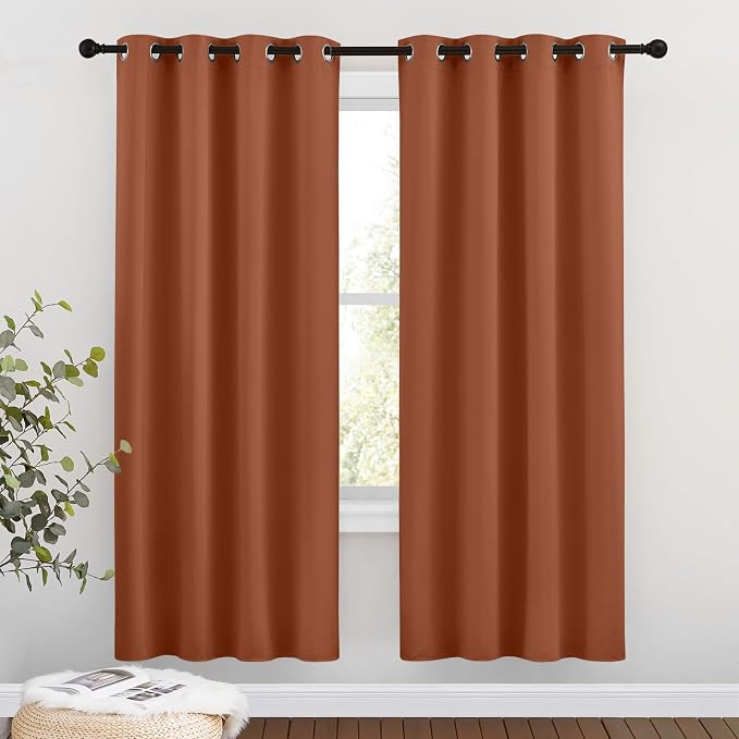NICETOWN Blackout Burnt Orange Curtains 72 inches Long by NICETOWN