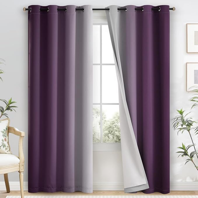Yakamok 100% Blackout Curtains 84 Inch Length 2 Layers, Light Blocking Thermal by Yakamok