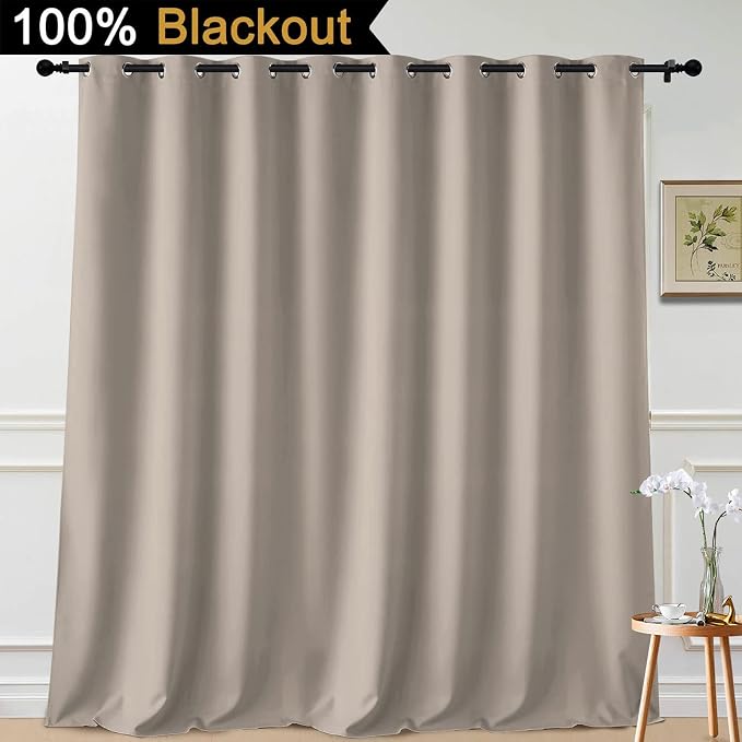 Yakamok Total Blackout Extra Wide Patio Sliding Door Curtains, Grommet Thermal - Image 2