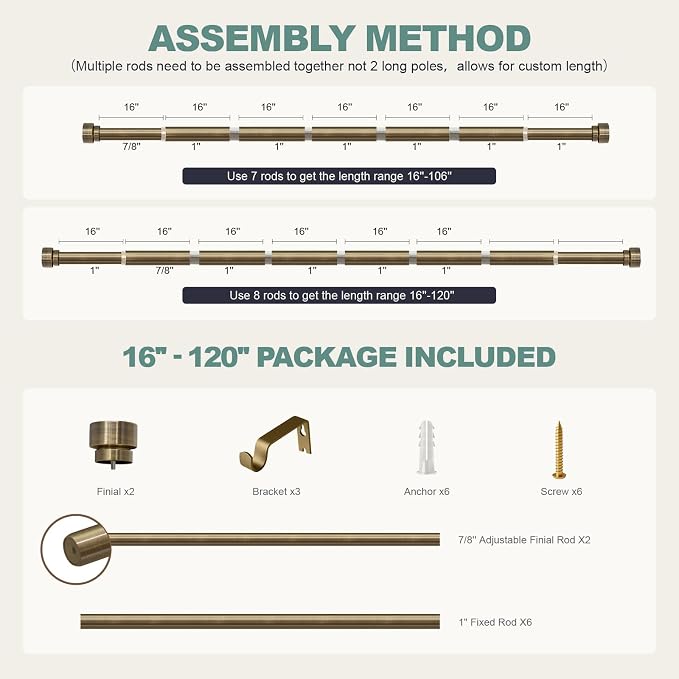 Lootkell Antique Bronze Curtain Rods - Image 9