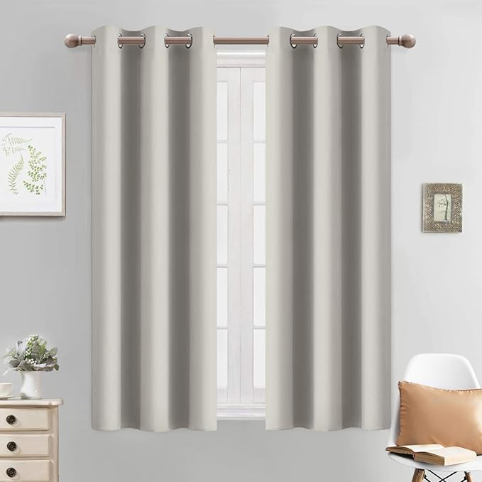 Yakamok Light Beige Curtains Room Darkening Thermal Insulated by Yakamok