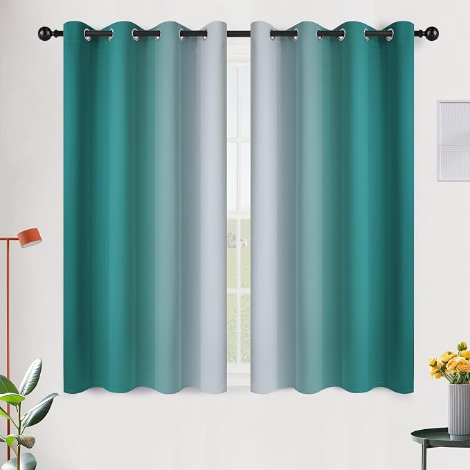 SimpleHome Ombre Room Darkening Curtains 45 inches Length by SimpleHome
