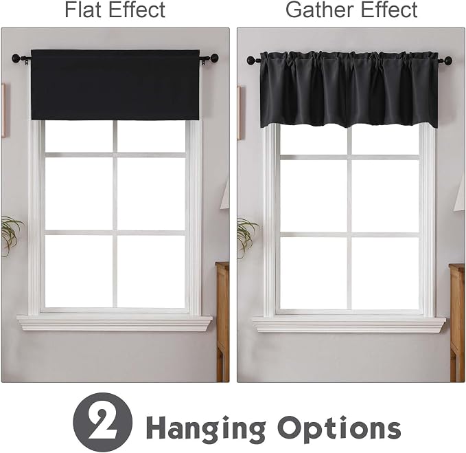 Chyhomenyc Black Valances for Window, Room Darkening Short Curtains for Kitchen - Image 2