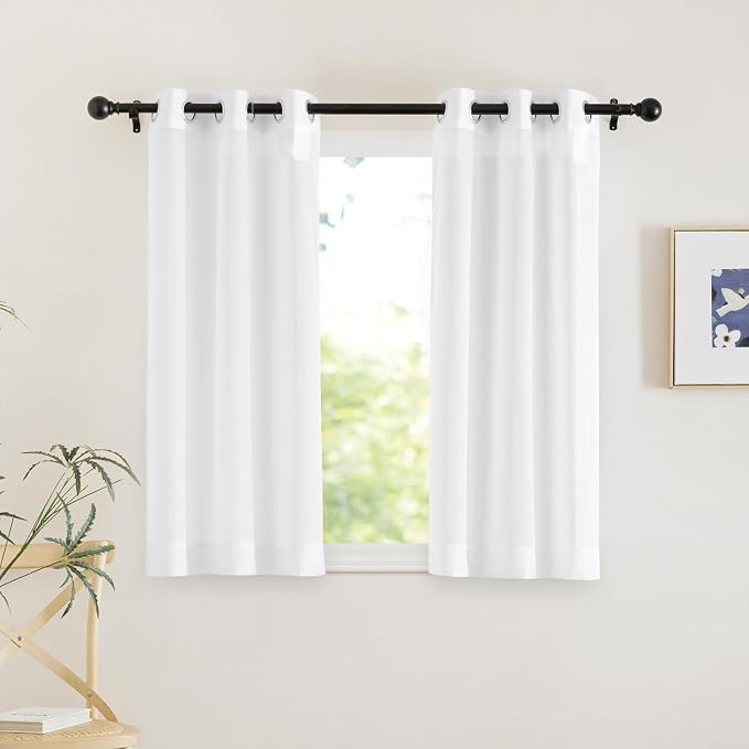 NICETOWN White Sheer 54 inch Length Curtains, Grommet Soft Voile Sheer Light by NICETOWN