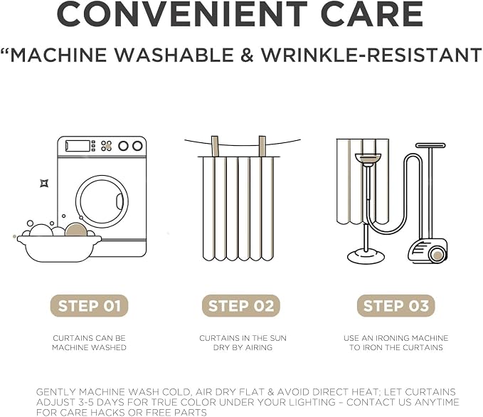 Joydeco Pinch Pleated Linen Curtains Darkening Drapes - Image 9