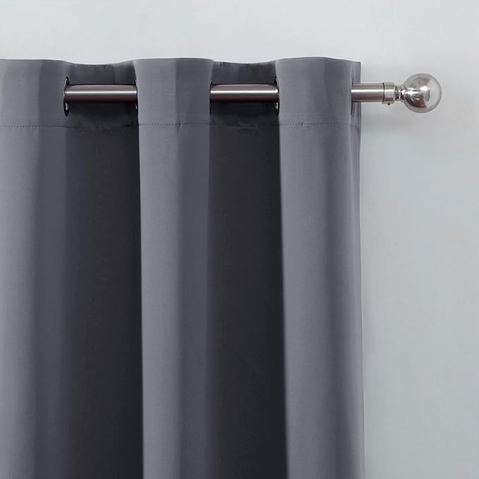 LEMOMO Grey Blackout Curtains 42 x 72 Inch Length/Set of 2 Curtain - Image 7