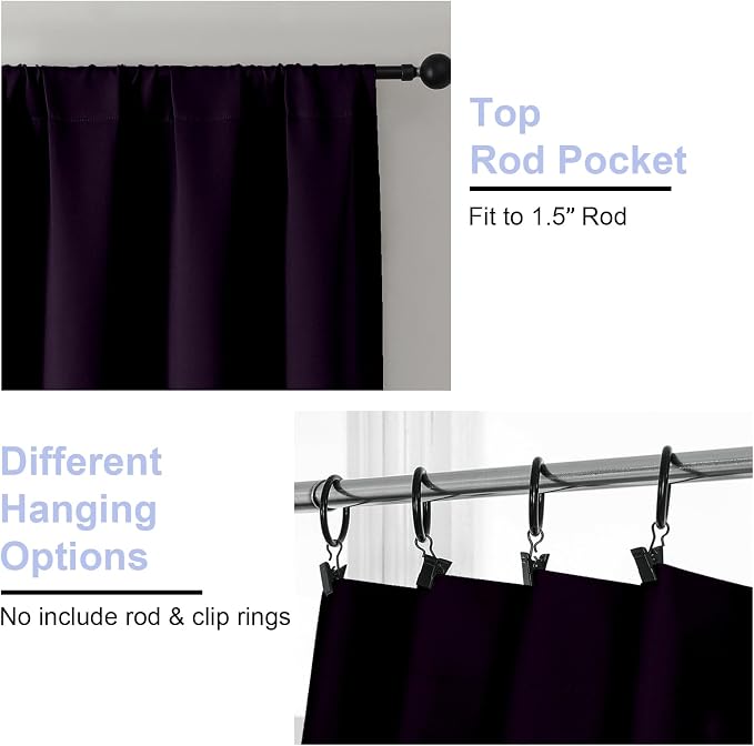 Simplebrand Ava Blackberry Short Blackout Curtains - Image 4