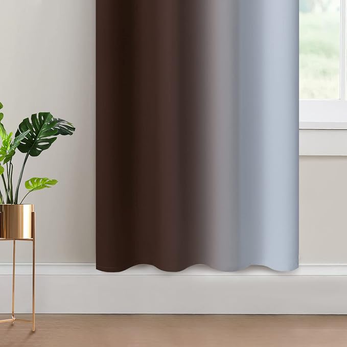 Yakamok Room Darkening Thickening Polyester Gradient Color Ombre Curtains - Image 4