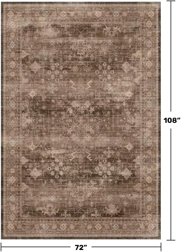 Hazo Haus Taupe Brown Living Room Rug 6x9 - Image 2
