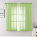 Lecloud Lime Sheer Curtains 63 Inch Length 2 Pcs, Lightweight Solid Transparent by Lecloud