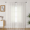 Gwine Ivory Sheer Curtains 90 Inches Long 2 Panels Set, Light Filtering Solid by Gwine