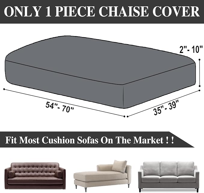 Couch Cushion Cover Chaise Lounge Cover Washable Separate Seat Chaise Couch - Image 6