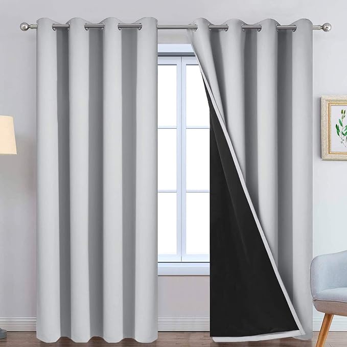 Yakamok 100% Blackout Window Curtain Panels, Heat and Full Light Blocking Drapes by Yakamok