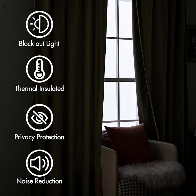 MIULEE Velvet Curtains 96 inches 2 Panels - Image 5