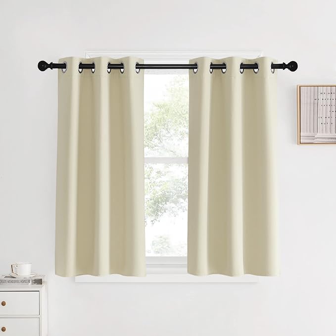 NICETOWN Blackout Beige Curtains and Drapes, W34 x L40, Window Treatment by NICETOWN