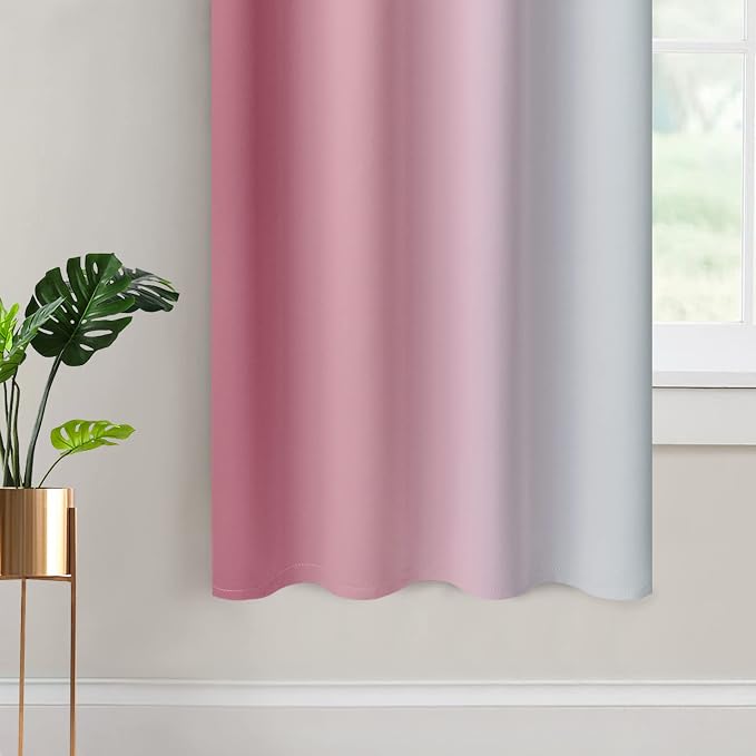 Yakamok 63 Inch Length Ombre Curtains, Thermal Insulated Grommet Window Drapes - Image 4