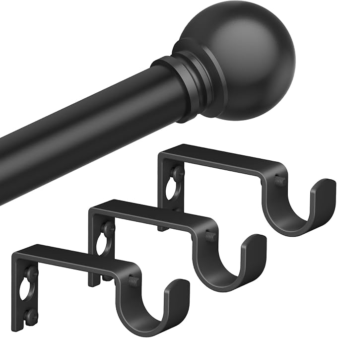 Black Curtain Rods for Windows by Authandis