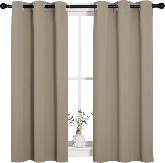 NICETOWN Bedroom Curtain Panels Blackout Draperies, Thermal Insulated Solid - Image 2