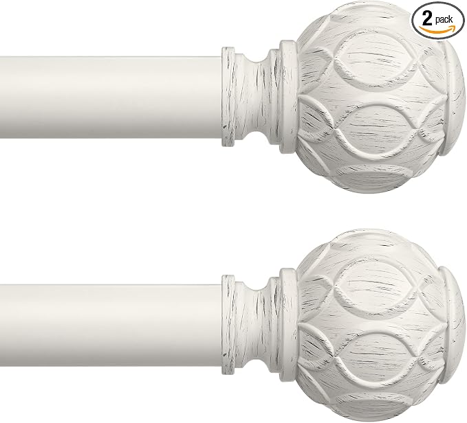 2 Pack Antique White Curtain Rods by Wolistsa